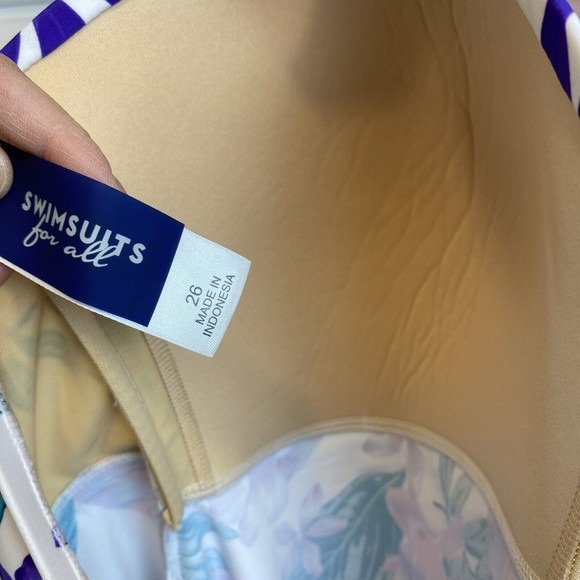 Plus Size Womens One Piece floral swimdress tankini for All size 26 - Picture 9 of 10